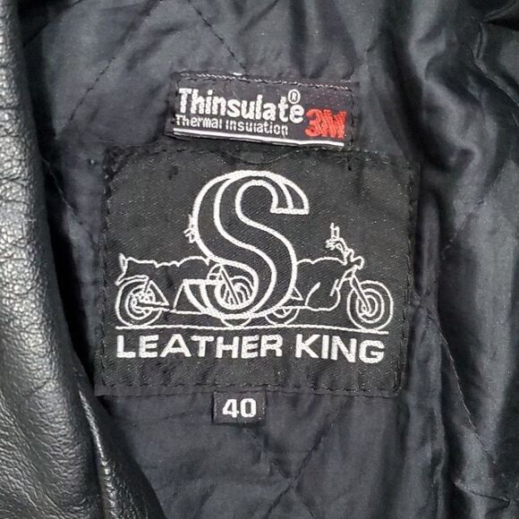 Vintage Leather King Motorcycle Jacket in Black Size M or 6/8 - Picture 14 of 16